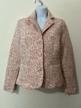 Old Navy Women's Floral Jacquard fitted Jacket - Pink/Cream